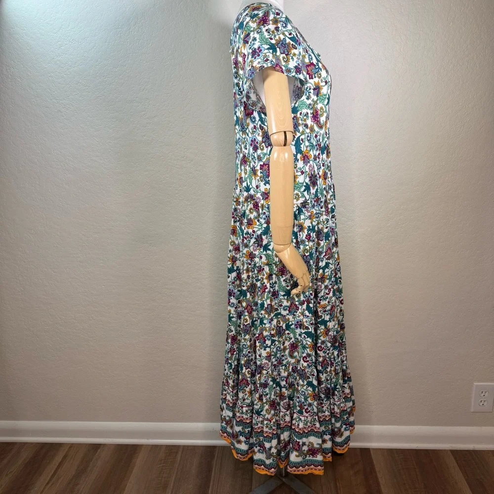 Soft Surroundings Kara Tiered Floral Bohemian Maxi Dress Size Large - Picture 7 of 16